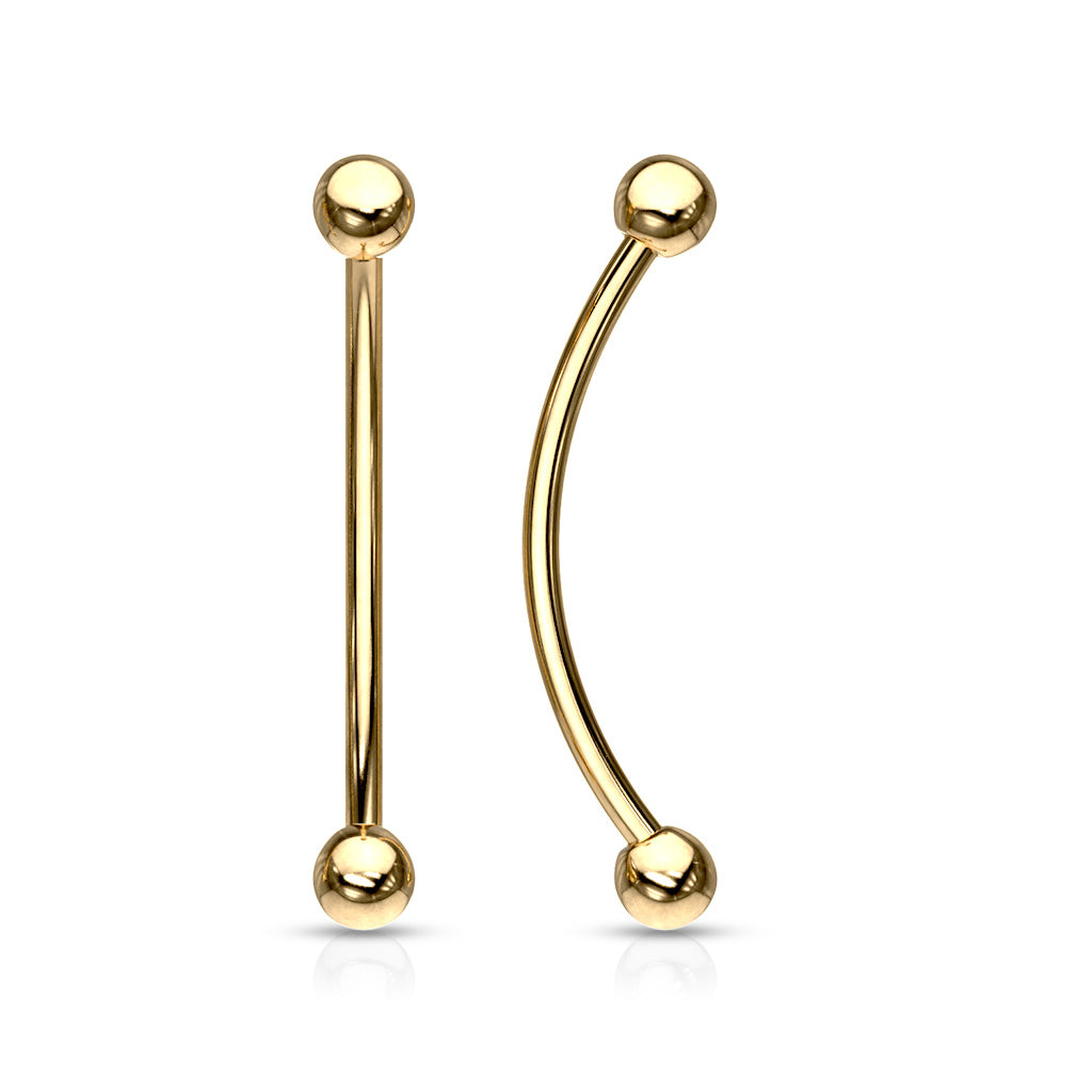 16G Surgical Steel Curved Barbell for Snake Eye Piercing